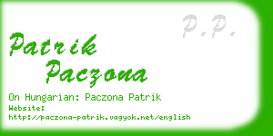 patrik paczona business card